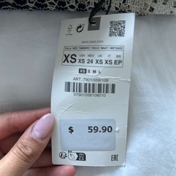 Zara blue and tan beach pants - Picture 3 of 3